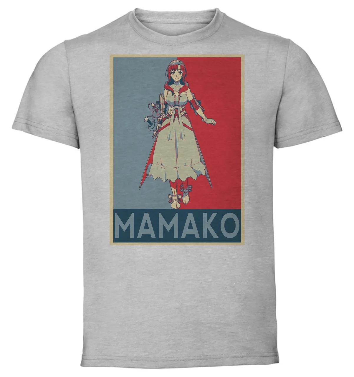 T-Shirt Unisex Grey Propaganda Do You Like Your Mom Her Normal Attack is Two Attacks at Full Power Mamako Oosuki