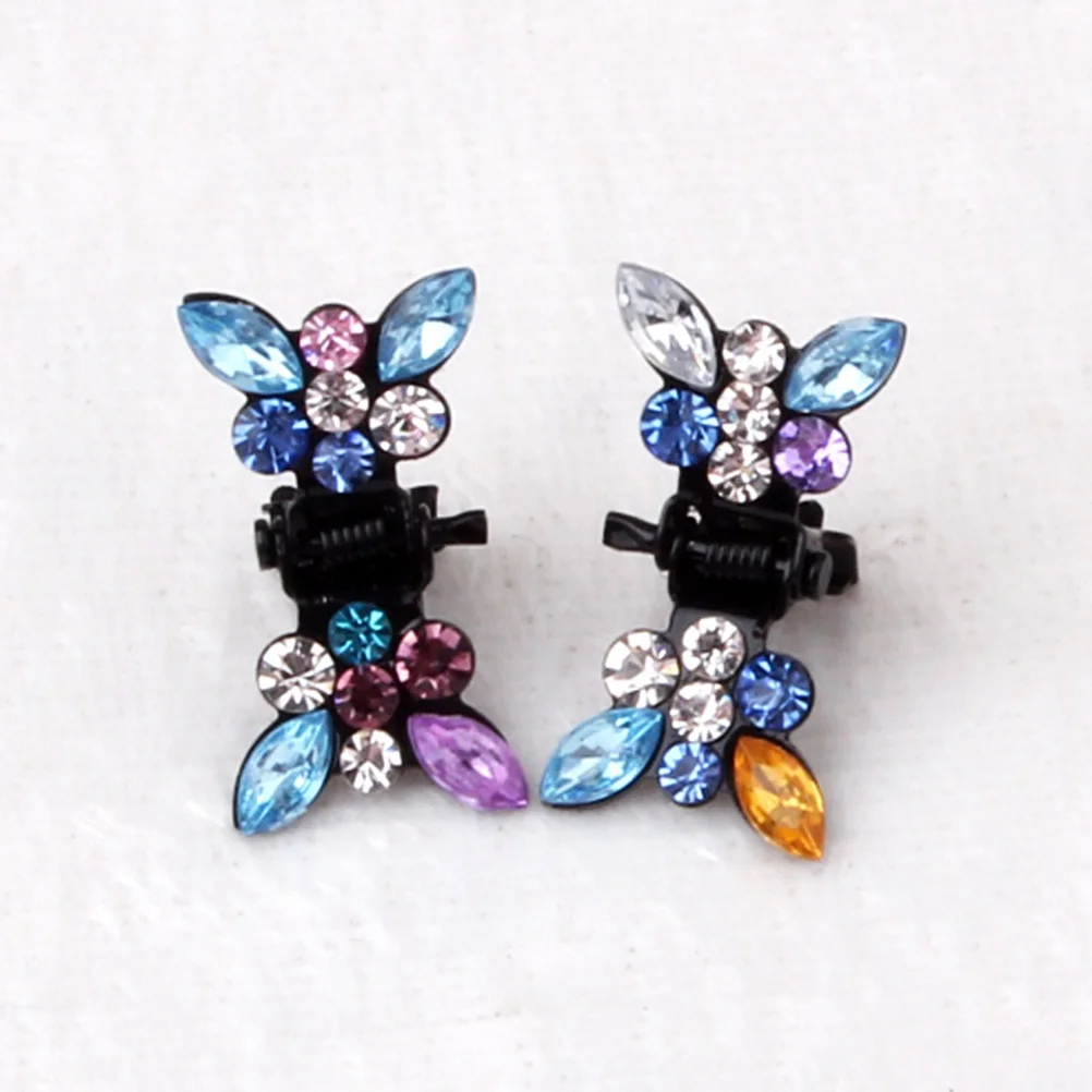 

20 шт., заколки для волос с узлом-бабочкой, мини-заколки с кристаллами и стразами для маленьких девочек, малышей, детская челка, вечерние, свадебные, повседневная одежда