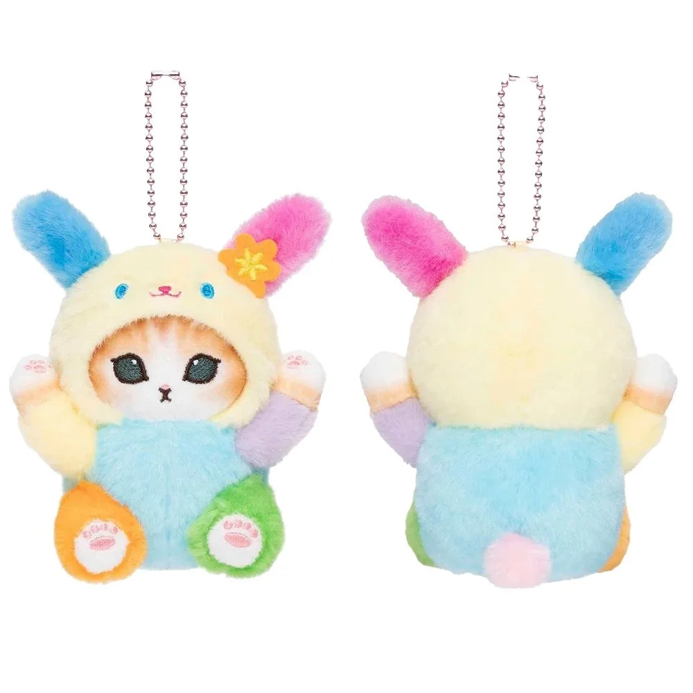 Kawaii Mofusand Cross-Dressing 10-12 cm Hello Kitty e Kuromi Portachiavi in peluche Anime Peluche Bambola Sanrio Zaino Ciondolo