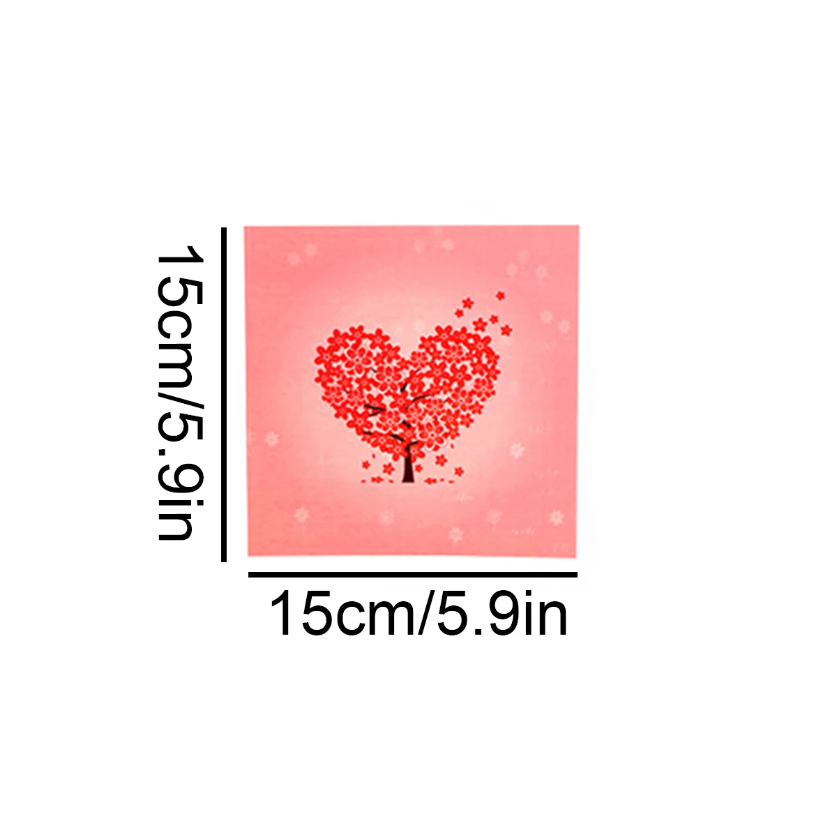 Love Heart Cherry Blossom Tree 3D Pop-Up Card, Valentine's Day Gift, Creative Paper Sculpture Anniversary Card for Couples