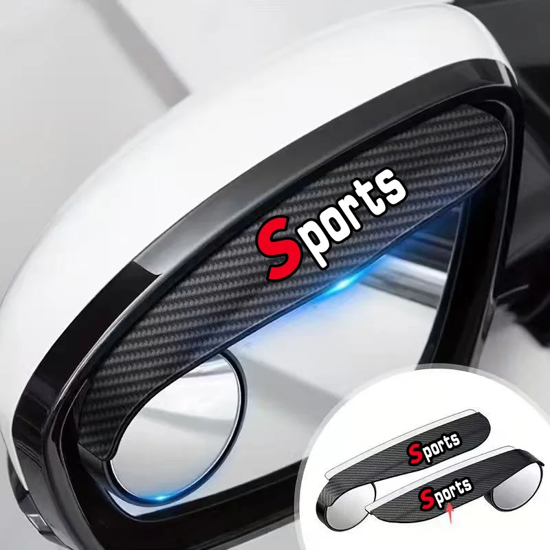 Car Rearview Mirror Rain-Proof Gadget, Rearview Mirror Small Round Mirror, Rain Shield Integrated Rain Cover, Bold Red S Sports Decoration