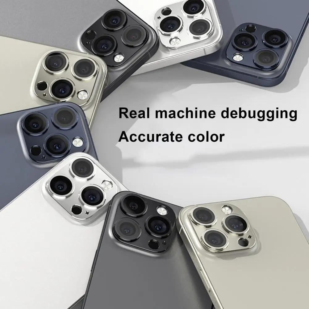 Capa Protetora Metálica para iPhone, Precise Hole, Filme de Lente de Abertura, Envoltório Completo com Melhoramento de Posicionamento, iPhone 15 Pro Max