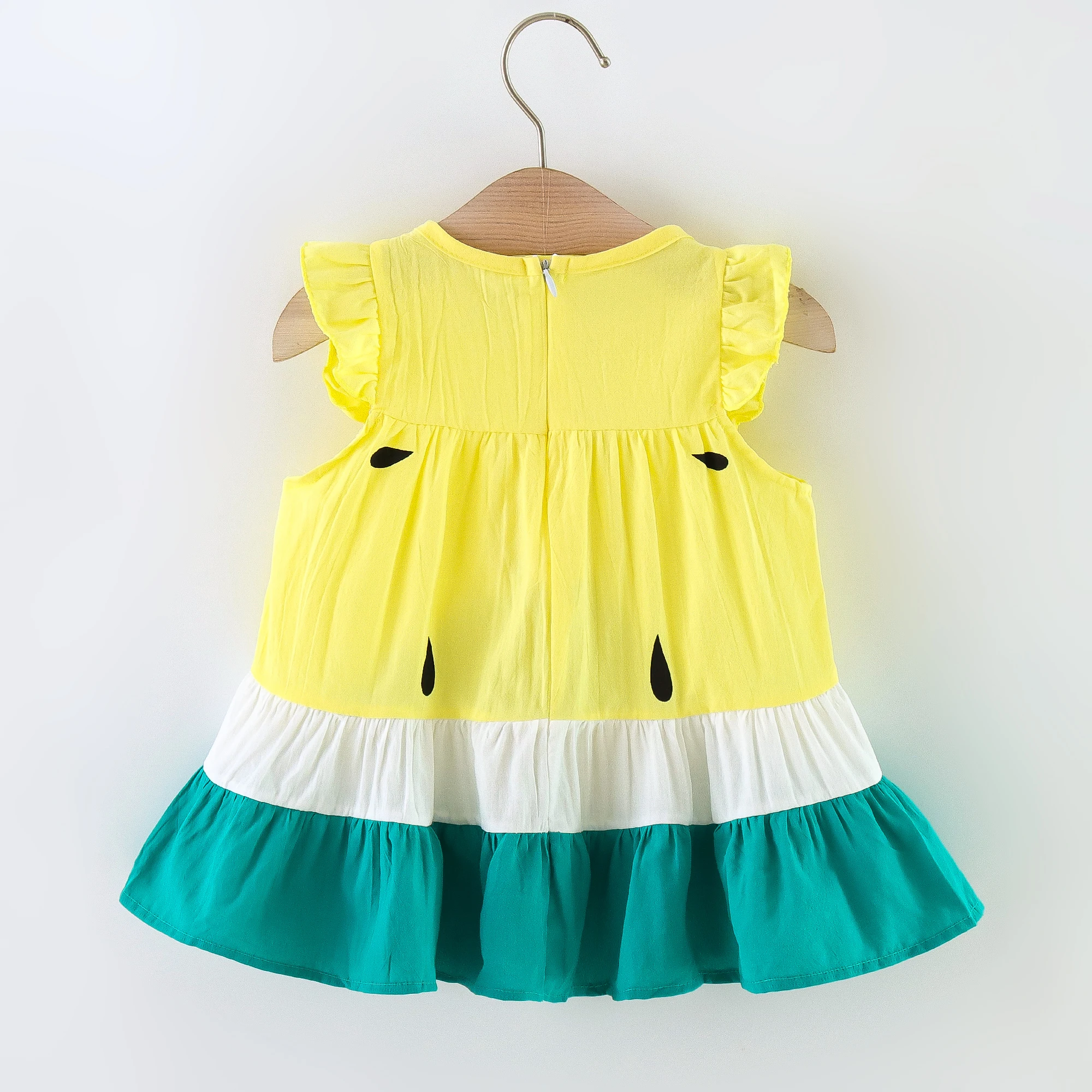 2pcs Baby Girls Casual Color Block Sleeveless Summer Dress & Bag Set Clothes