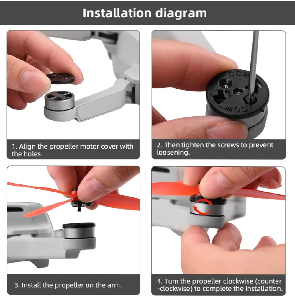 لطائرة DJI MINI SE/1/2 بدون طيار مروحة سريعة الإصدار 4726f مروحة ملونة لمروحة MAVIC MINI 3 شفرات أحمر أسود أبيض #6