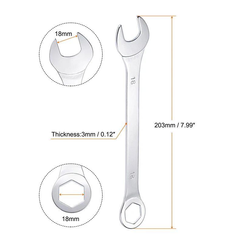 1pc 15-32mm Open Box Ende Kombination Schlüssel Carbon Stahl Geöffnet Ring Combo Spanner Haushalt Auto Reparatur metric Hand Werkzeuge