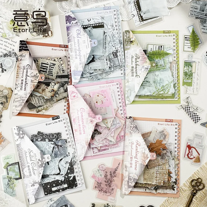 

6packs/1lot Kawaii Scrapbook Sticker Shattered Shadows in Concert Scrapbooking Supplies Planner Decorative Stationery Sticker