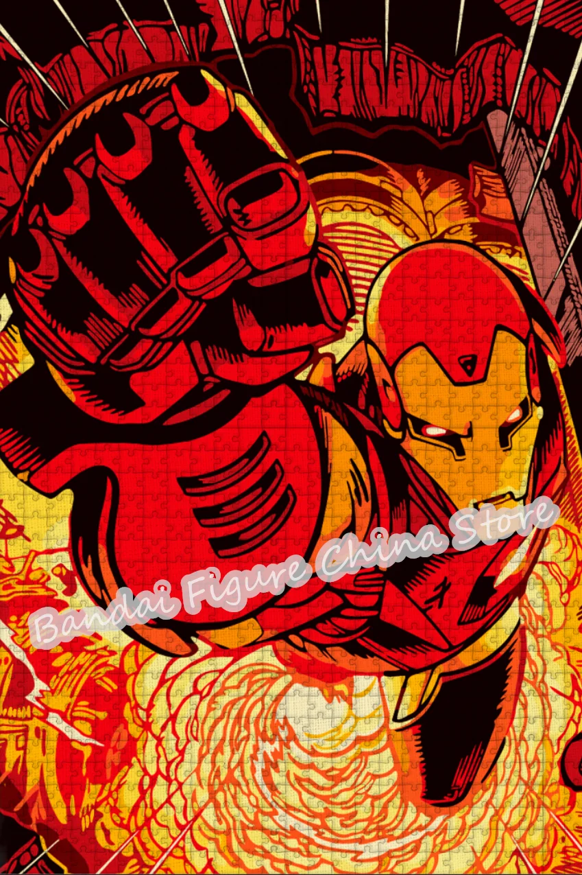 Iron Man Fai da te assemblato 108/200/300/500/1000 pezzi Stampa Puzzle Disney Cartoon Anime Jigsaw Puzzle per adulti Decomprimere giocattoli