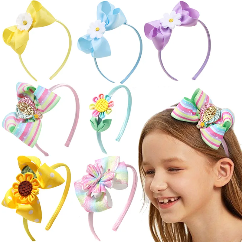 1PC Fashion Girls Flower Headband Baby Flower Hairband Kids Headwear Elastic Princess Hair Hoop Hairbands Hair Accessories