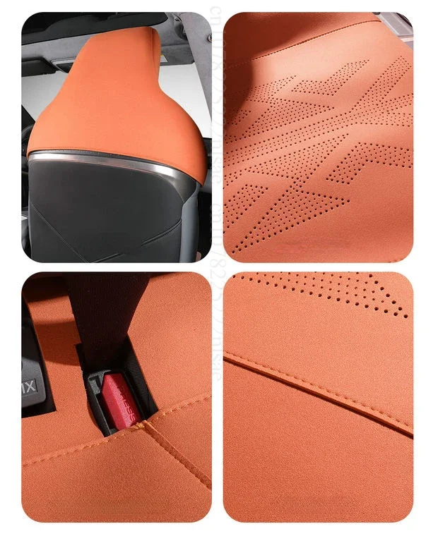 for Zeekr X 2024 Seat Cushion Fur Leather Porosity 4 5  Seat Cover Interior Accessories Semi-wrapped Ventilated Four-season Pad