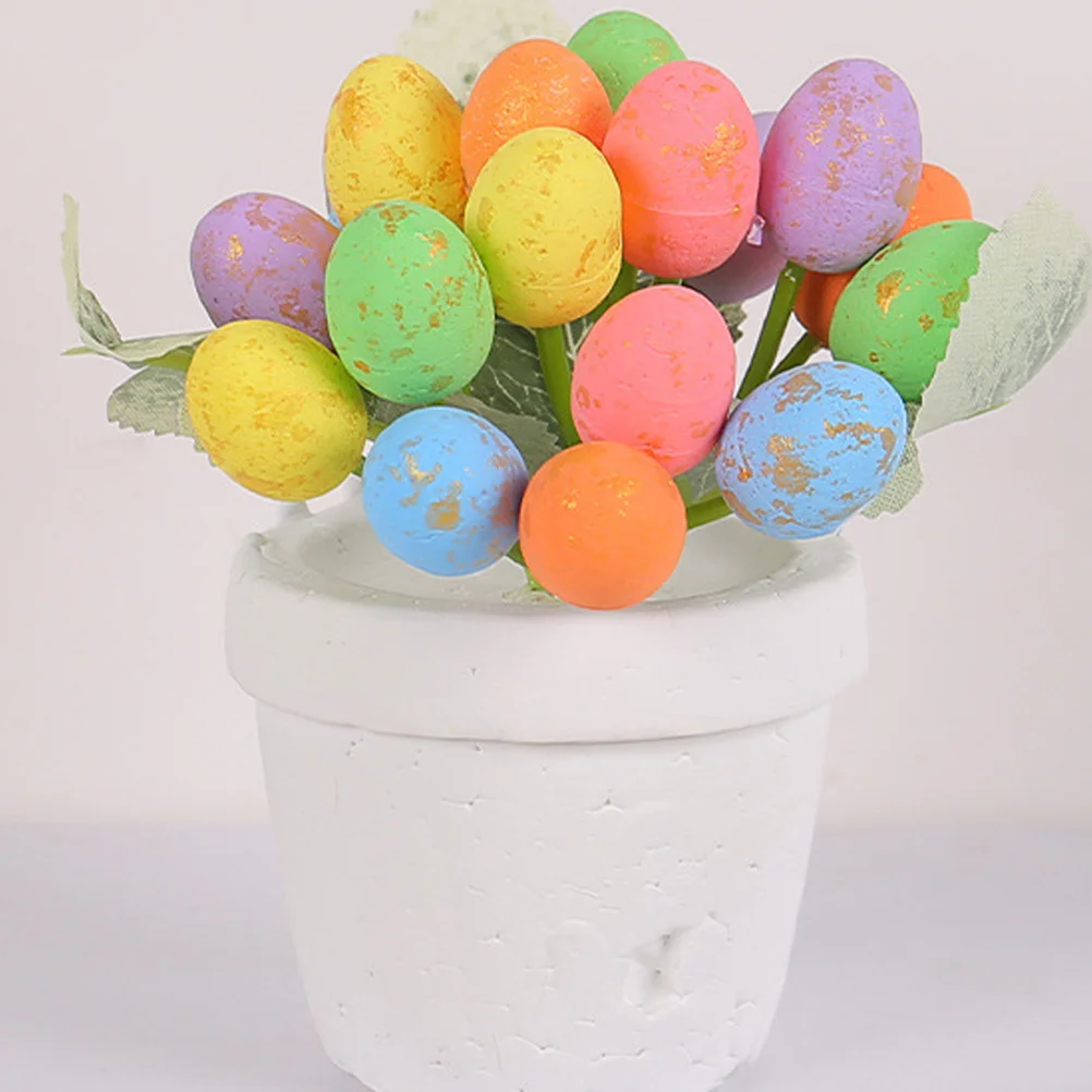 

4pcs Easter Egg Bonsai Foams Lifelike Decoration For Garden Party Tabletop Centerpiece Outdoor Indoor Use Desktop Ornament