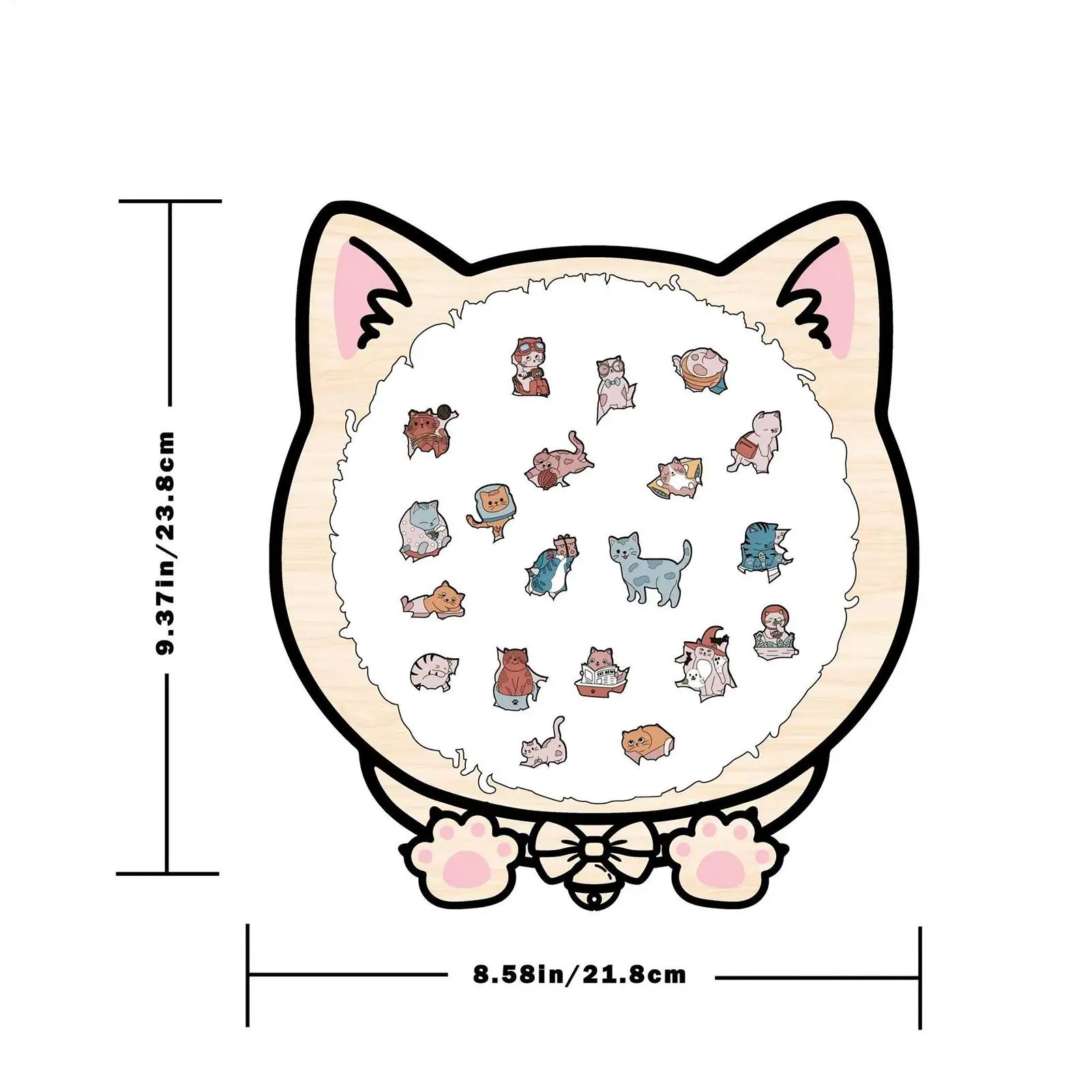 Wooden Animal Puzzle 135 Pieces Cat Framed Brain Game Wooden Children's Puzzles For Boys Girls Youth Elderly Preschool Tabletop