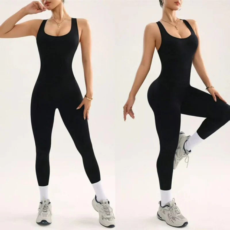 

Спортивный комбинезон для фитнеса с открытой спиной, женские сексуальные тонкие облегающие комбинезоны, женская одежда для тренировок в тренажерном зале, бега, йоги