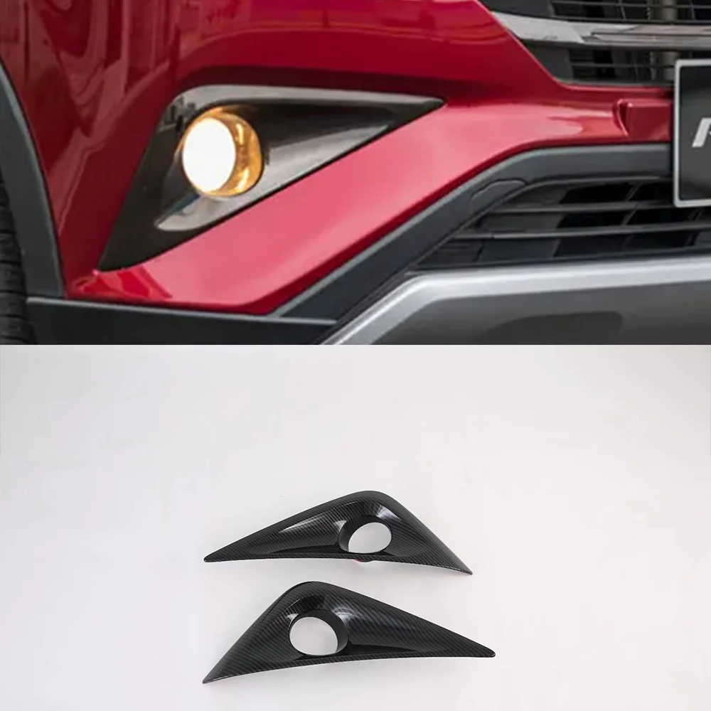 

Auto Carbon Fiber Pattern Front Fog Light Cover Head Fog Lamp Eyebrow Trim Car Body Kit Accessories For Toyota RUSH 2019