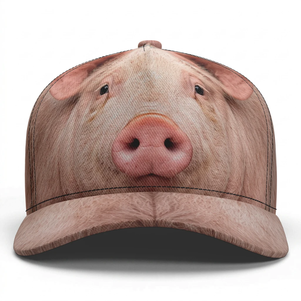 Pig Custom Baseball Cap Piggy Piglet Pinky Chubby Chunky Rosy Hip Hop Hat Trucker Flat brim Adjustable Outdoor Unisex Style New