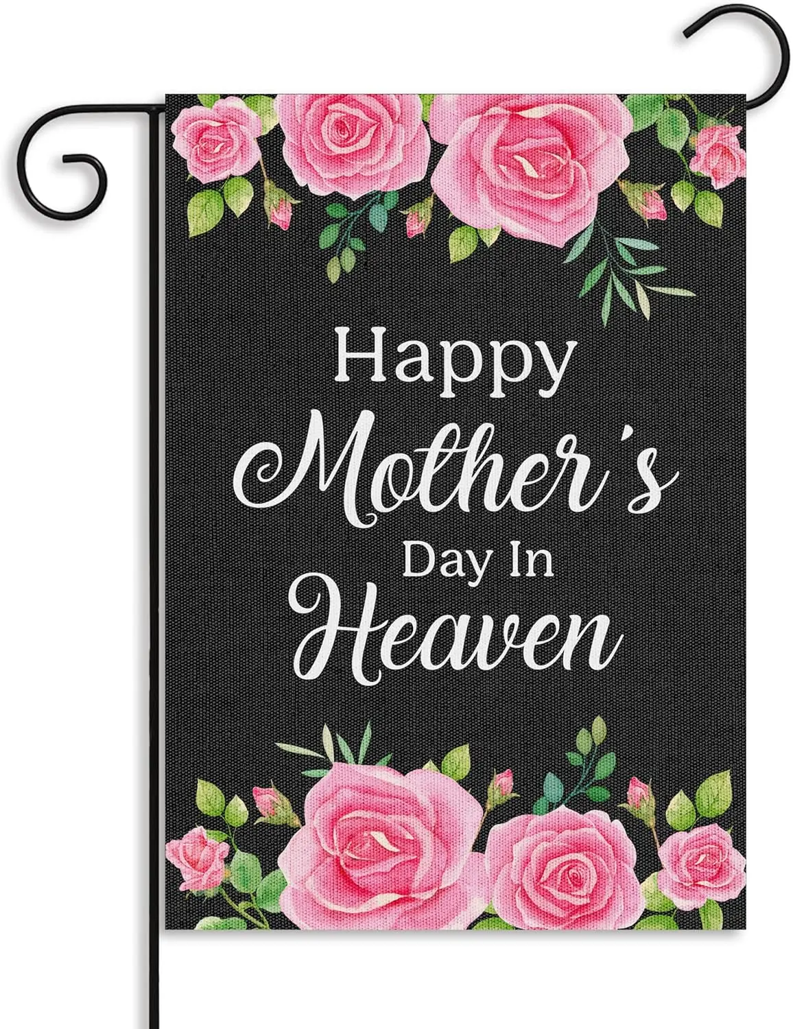 WATINC Mother’s Day Heaven Garden Flag -Happy Mother’s Day in Heaven Grave 12 x 18 Inch Linen Yard Flag Decorations, Memoria