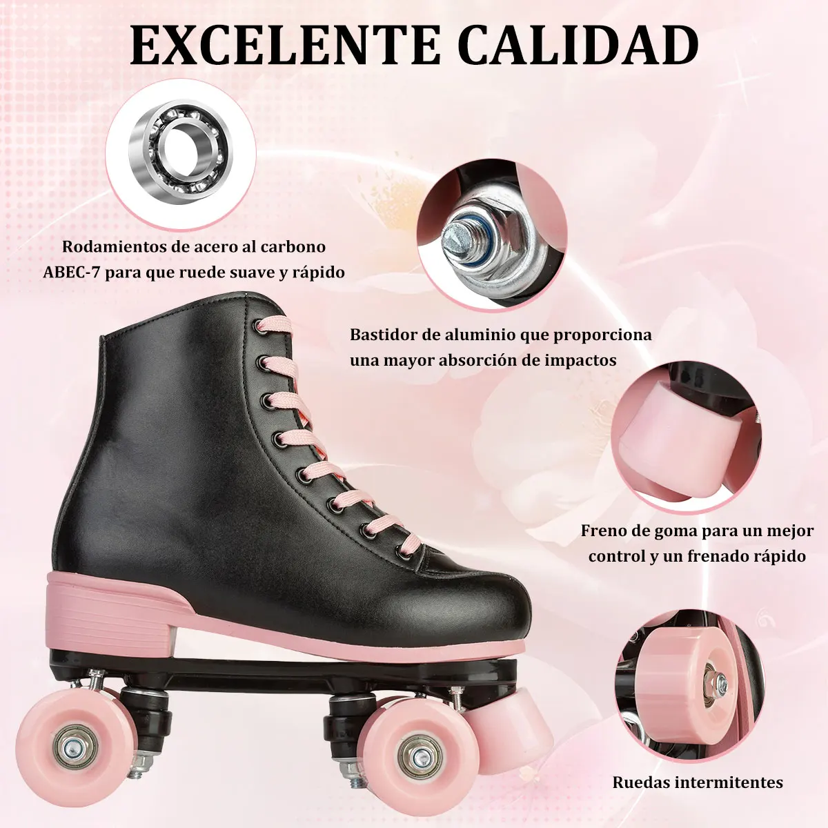 サイズ32-40 新品 4輪スケートシューズ 大人用 アウトドア スケートトレーニング フラッシュローラースケート 女性用 ダブルロウ クワッドスケートシューズ