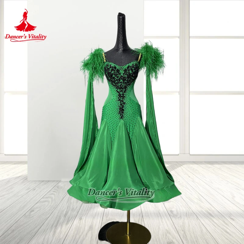 Ballroom Dance Sling Wrapped Hips Perform Dresses Dancer's Vitality Adult and Teenagers Tango Foxtrot Contest Clothes Customized