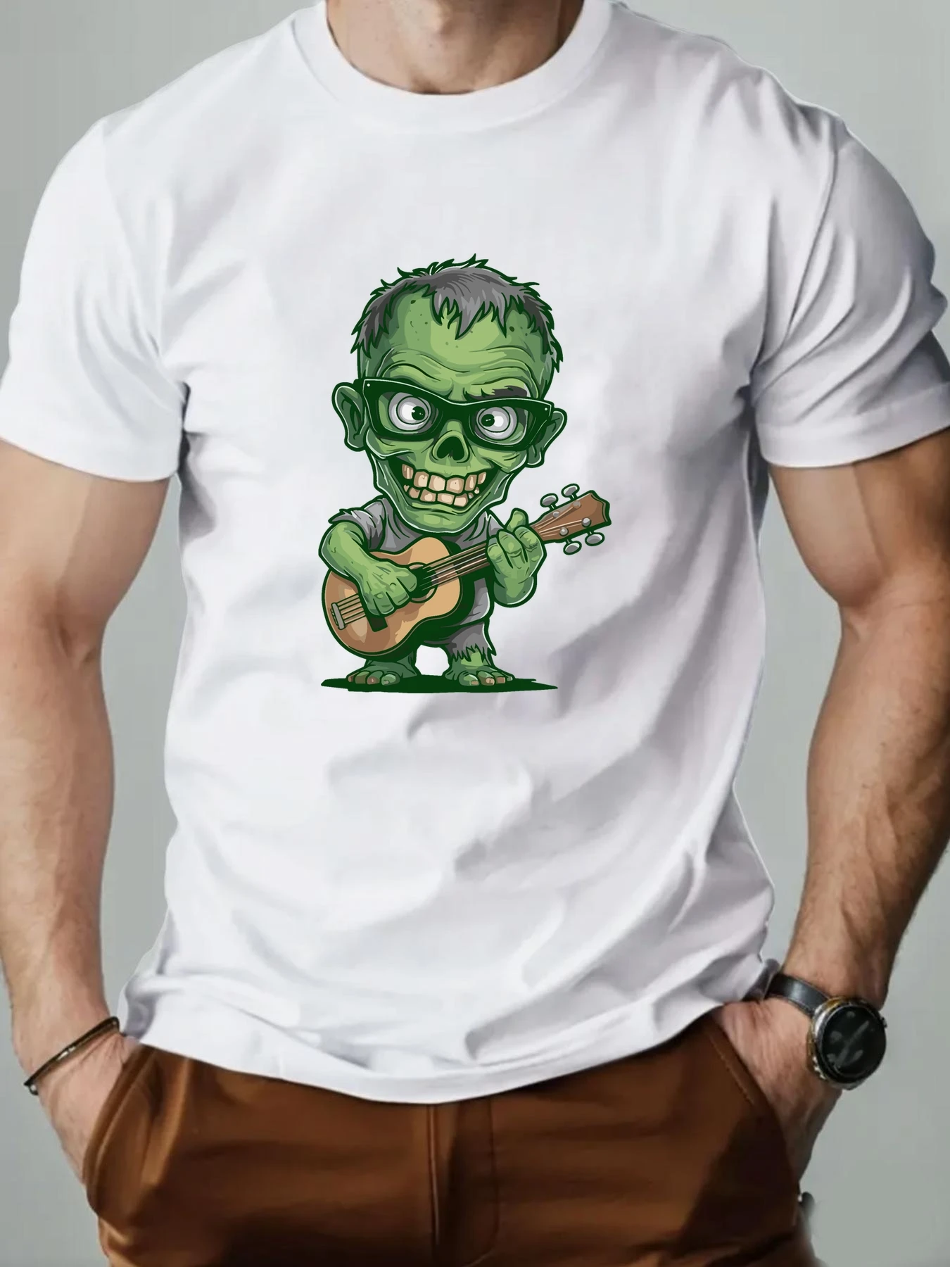 

Short Sleeve T-shirt Men 100% Cotton Hulk Cartoon Pattern Print T Shirt Round Neck Breathable Casual Fashion High Quality Tee‌
