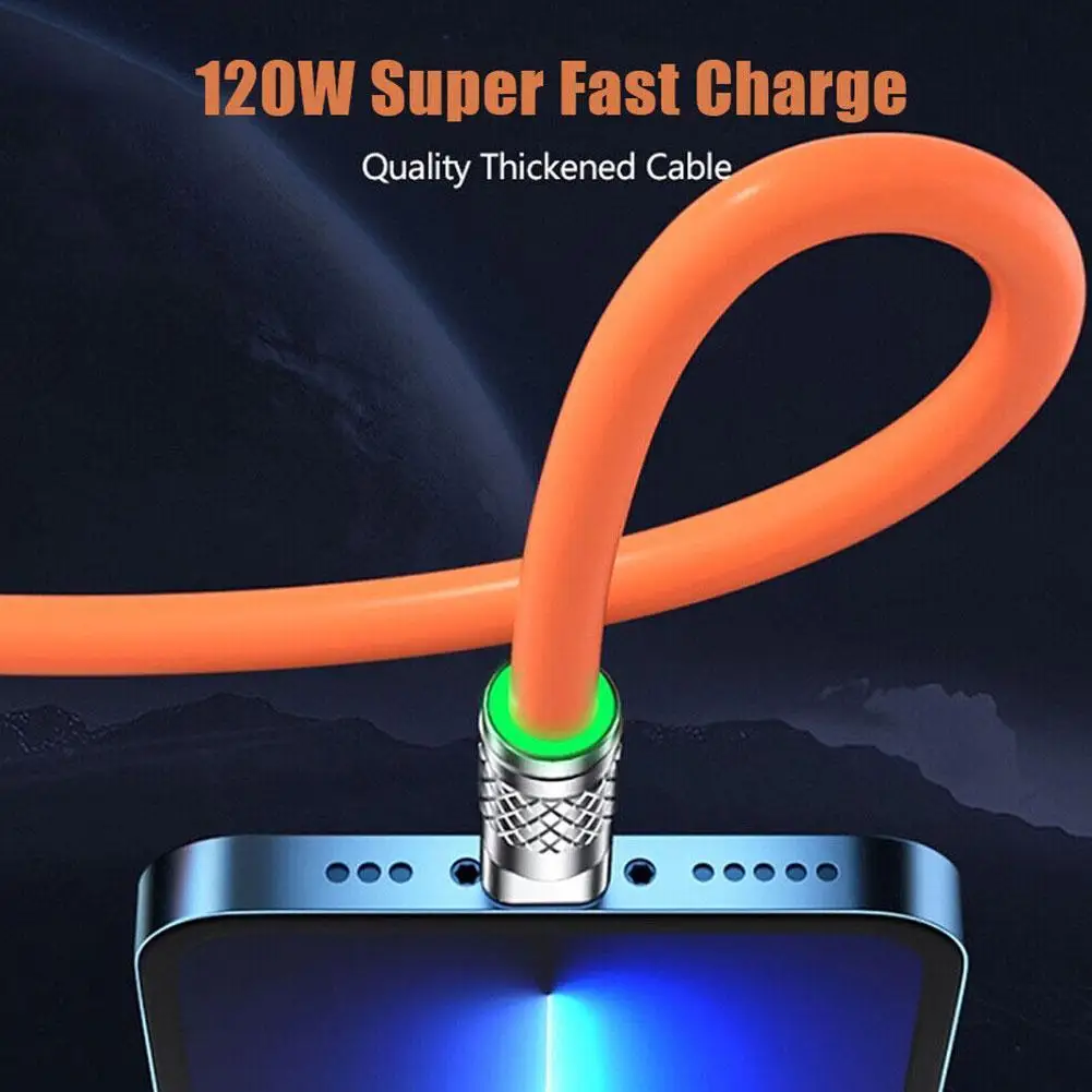 3 In 1 120W 6A Fast Charging Type C Cable Micro USB For IPhone Charging Cable For Samsung Phone Charger USB Cable