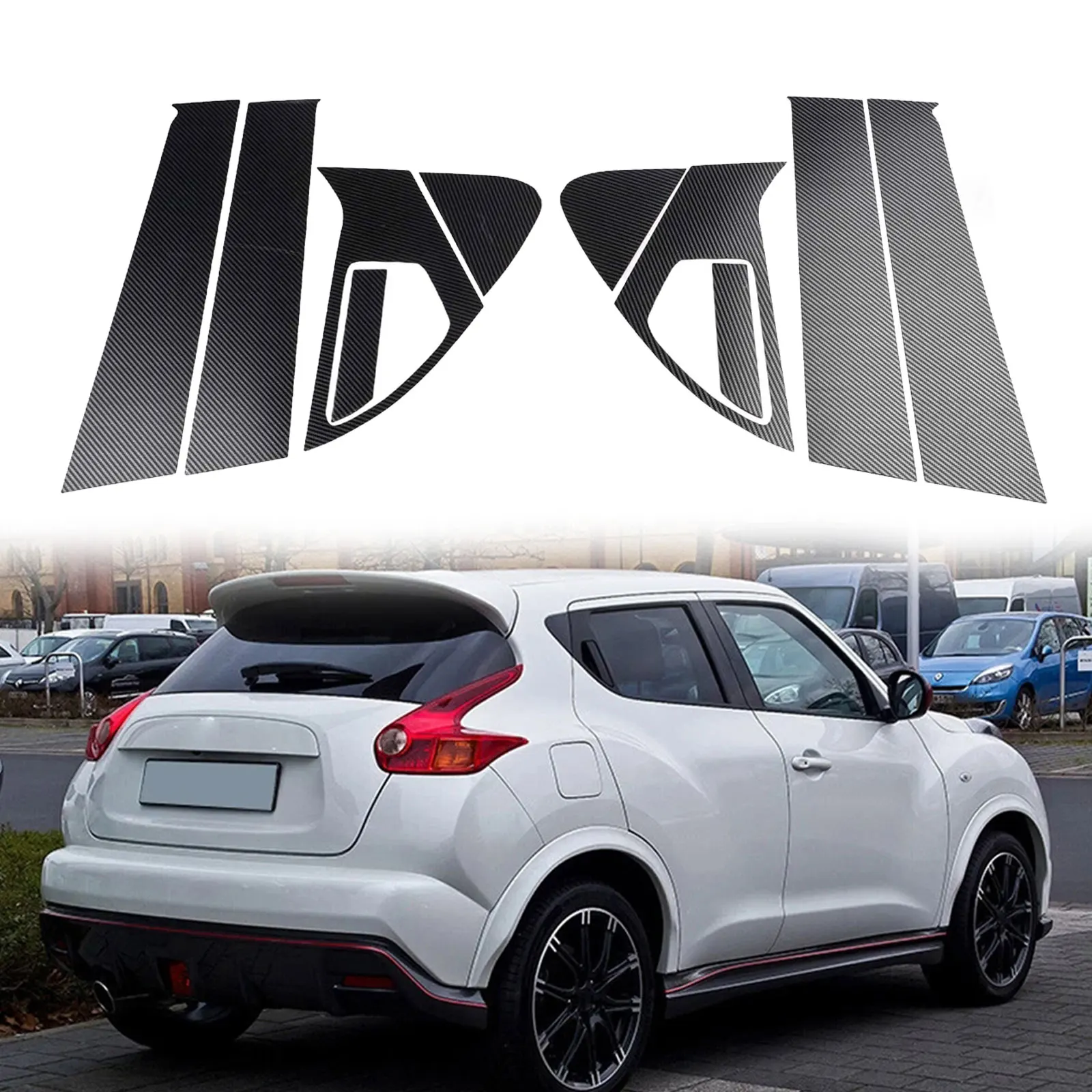 2011-2017 10Pcs Door Trims Car Window Trims Interior Styling Glossy Black Automotive Interior Sticker Easy Installation