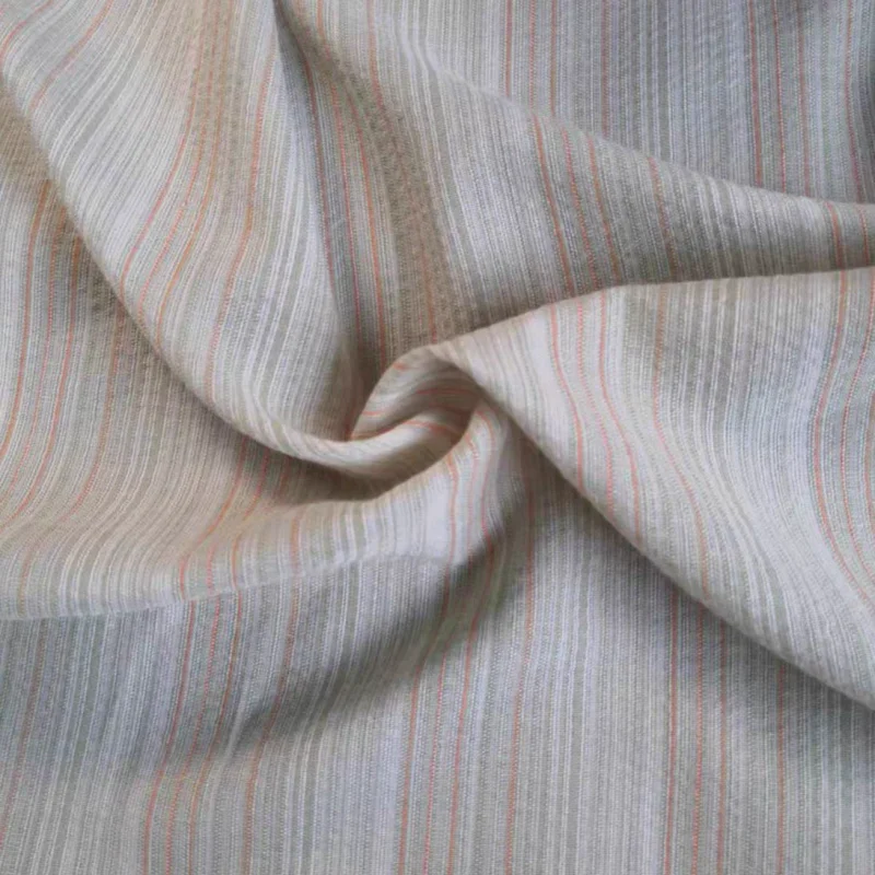 Linen Cotton Fabric Stripe Yarn Dyed for Clothing Shirt Dress Designer Handmade Diy Sewing Material Cloth By The Meter