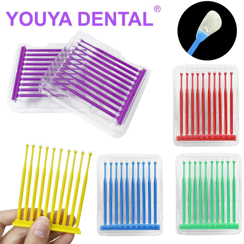 20Pcs/Box Dental Disposable Micro Applicator Brushes Stick Adhesive Tip Applicator For Dentistry Tooth Crown Porcelain Veneer