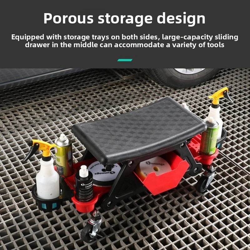 VOLODYMYR Auto Repair Shop Special Polishing Bench Car Beauty Car Wash Tool Bench Removable Seat Board Sliding Crawler Bench