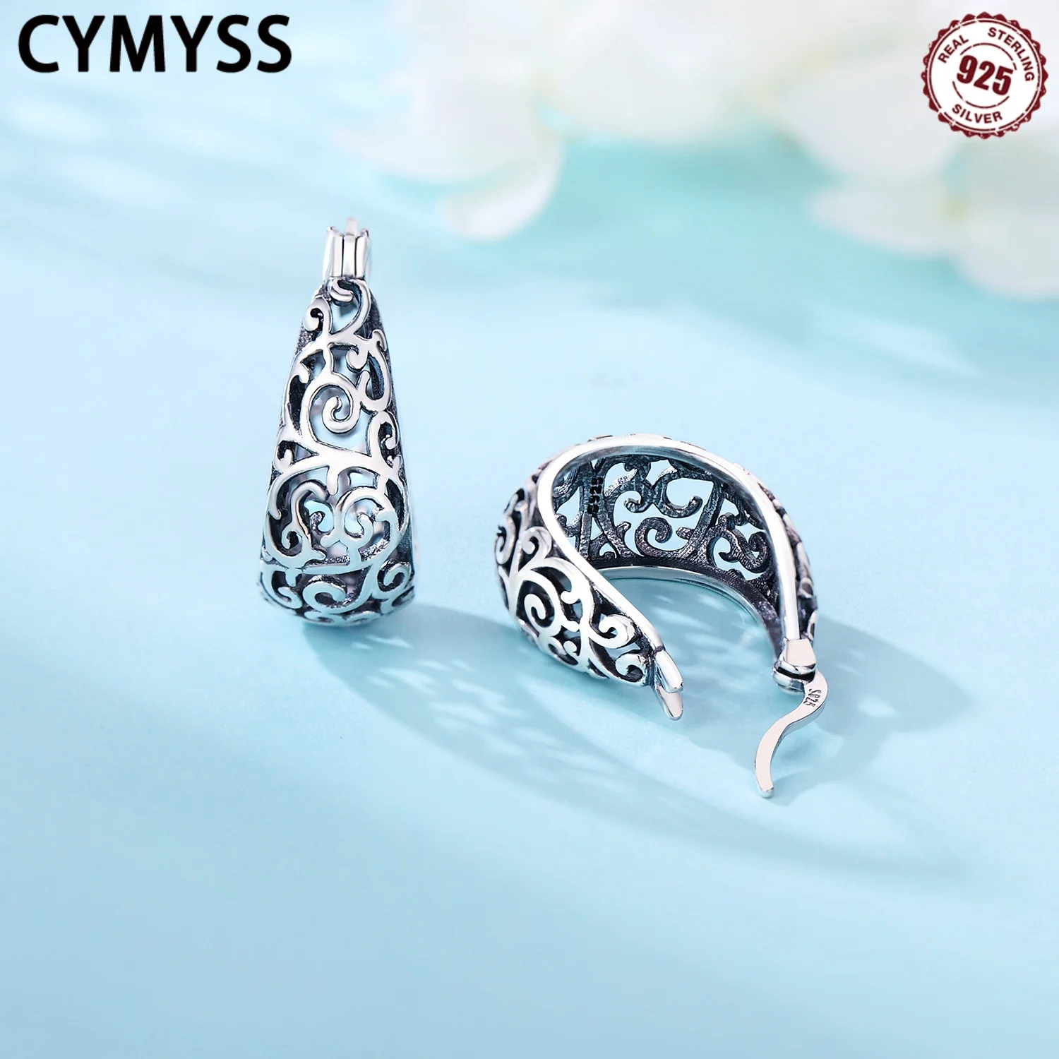 

CYMYSS 2025 New 925 Sterling Silver Twig Drop Shape Women's Earrings Boutique Birthday Party Gift Trend Jewelry Woman Earrings