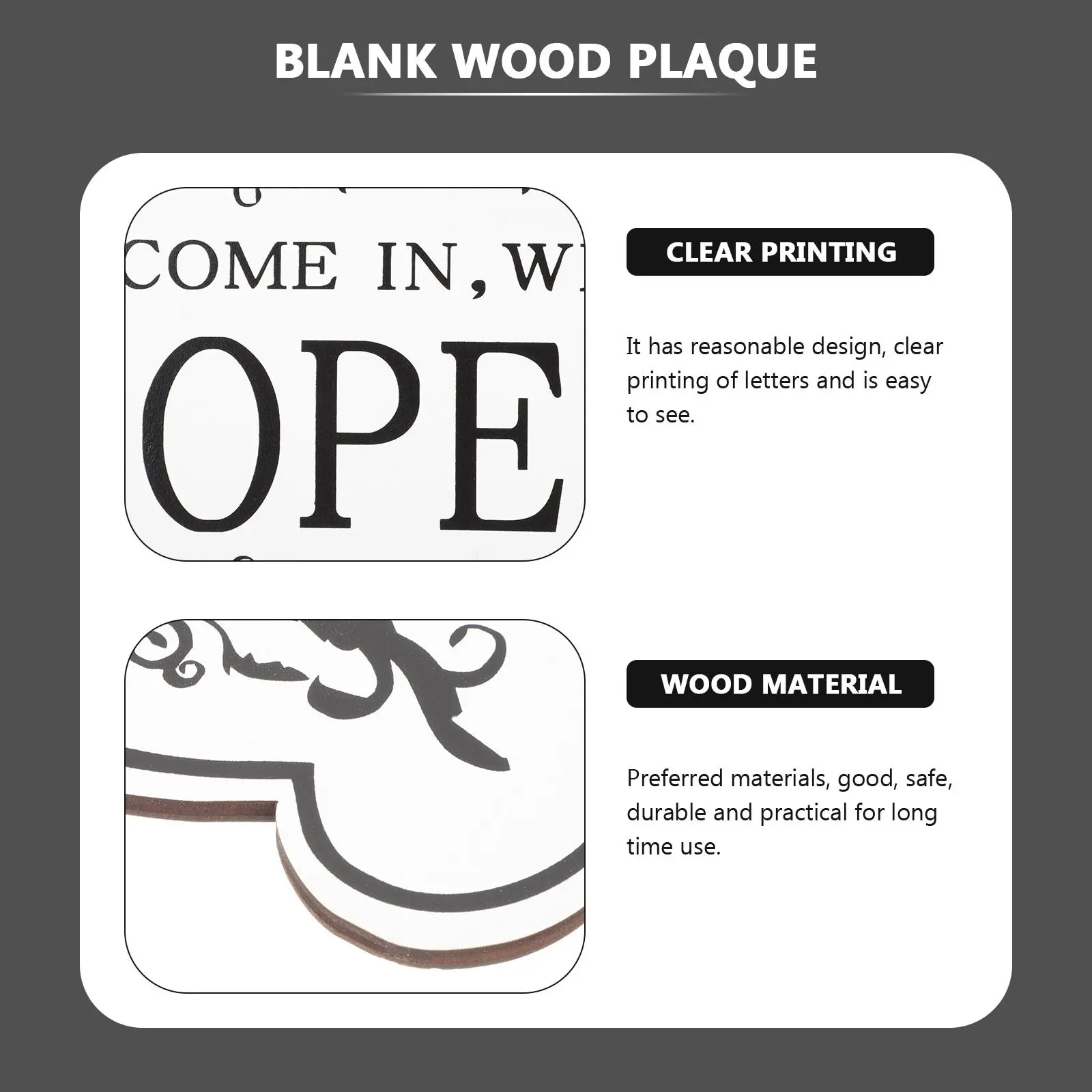 Wear-Resistant Wooden Doorplate Pendant Decorative Open Closed Sign Vintage Hanging Multi-Function Store Supply Door Decor