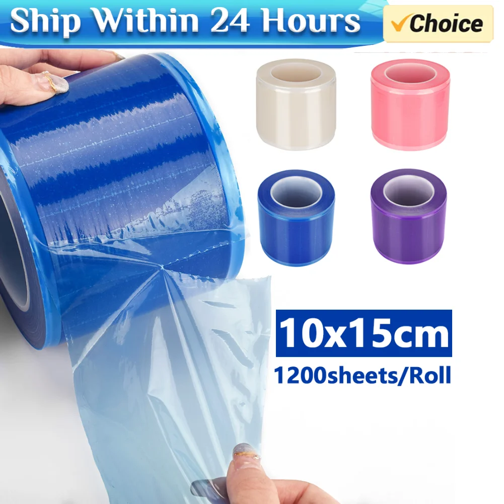 1200Pcs/roll Disposable Tattoo Barrier Film Dental Protect Tape Tattoo Clear Wrap Covers Plastic Anti-fouling Film Adhesive Band