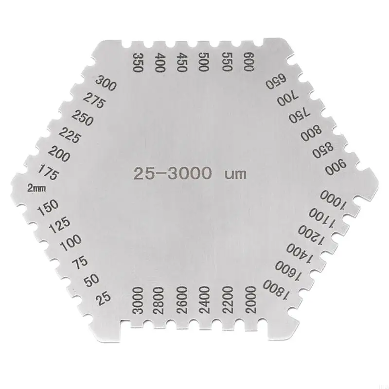 

31KA High-precision Stainless Steel Hexagonal Wet Film Comb Industrial 25-3000um Paint Wet Film Thickness Gauge with Scale