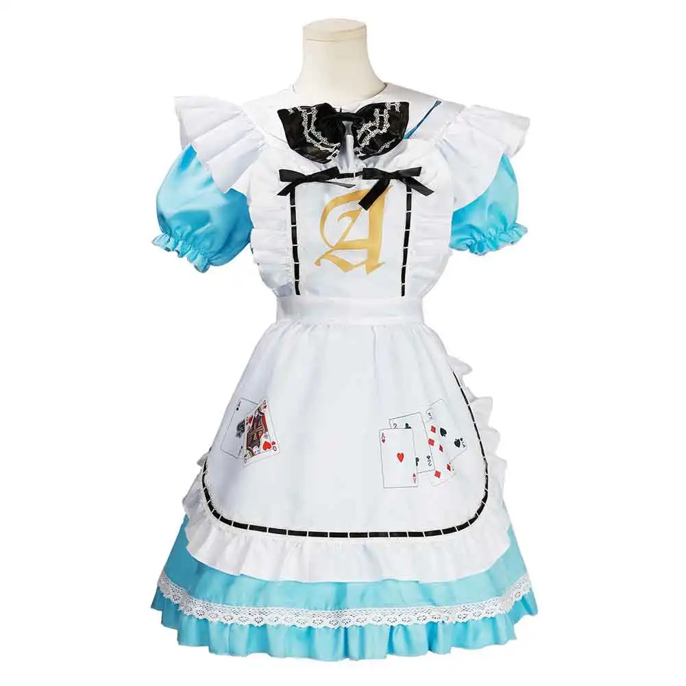 Fantasy Alice Cosplay Movie Madness Lolita Dress Tie Maid Costume for Women Adult Outfits Halloween Carnival Party Roleplay Suit