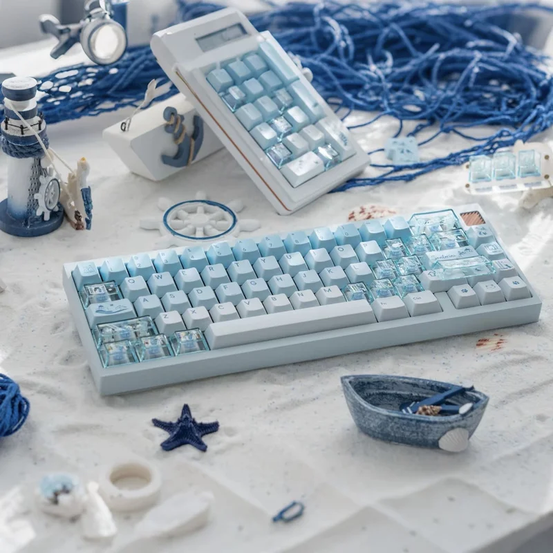 

Lorent Santorini Cat PBT Keycap Set for Mechanical Keyboards Factory Height 145+26 Keys Compatible with KV1-65 Switches