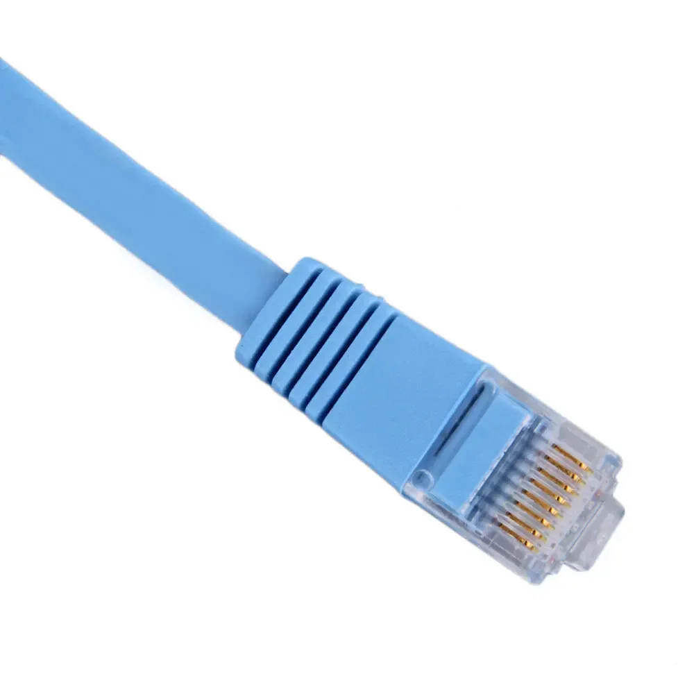 Imagem -04 - Cabo Flat Ethernet Network Cat6 Patch Cabo Cabo Lan Cor Azul Cat6 5m 10m 20m 30m 20cm