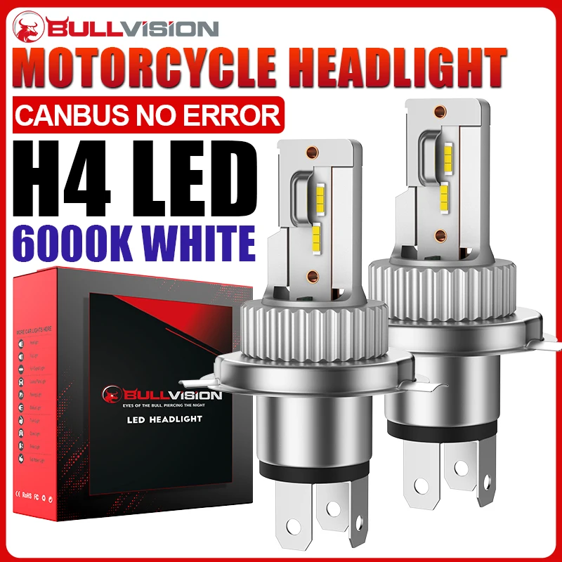 300W H4 Fanless LED CSP Headlight Bulb for Car Motorcycle 9003 LED Hi/Lo High and Low Beam Headlamp Auto Head Lamp 12V 12000Lm