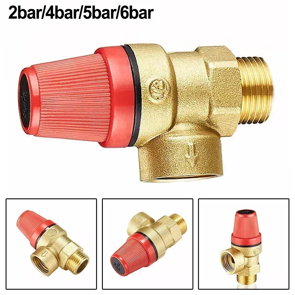 Brass Automatic Drain Valve Wall-mounted Boiler Water Heater Supporting Solar Safety Valve With Meter Pressure Relief Valve