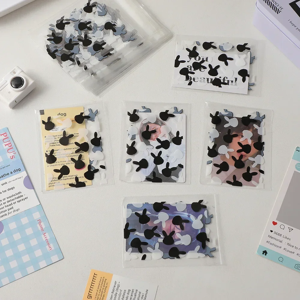 50枚入り カワイイ子犬柄フォトカードスリーブバッグ 3インチカードホルダー 保護カバー 小型OPP袋パッケージ