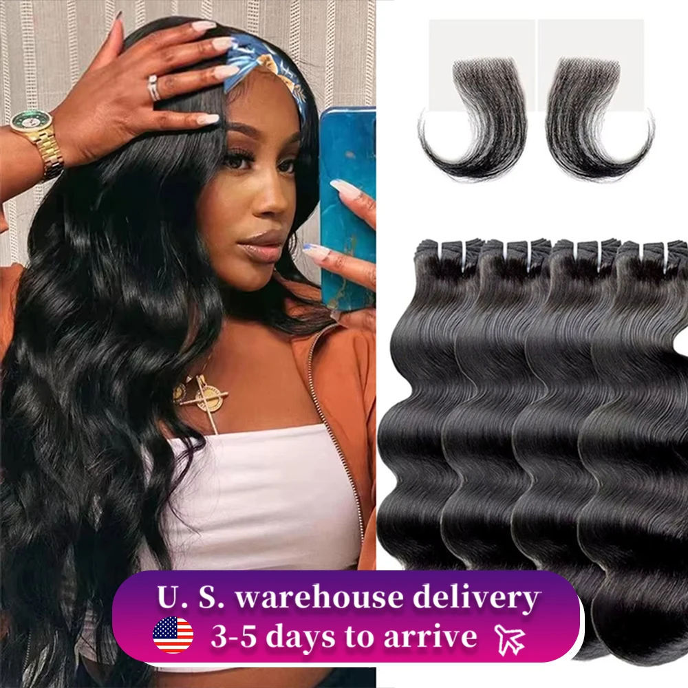 24 Inch Body Wave Human Hair Bundles 100% Brazilian Raw Human Hair 1 3 4 Bundles For Women 16A Thick Bundles Weft Natural Black