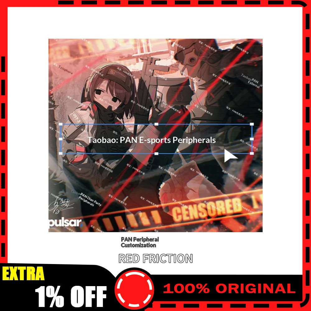 PAN Esports RED FRICTION Glass Gaming Mousepad  FPS Both Control And smooth Mouse Pad For VALORANT TTK CSGO PC Accessories Gifts