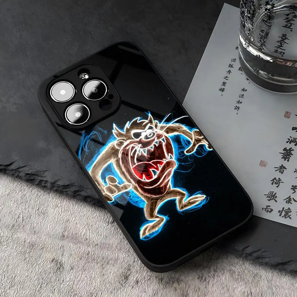 Tasmanian Devil Taz Phone Case For iPhone 15 13 14 16 12 11 Pro XS Max Plus Mini X XR SE2020 Tempered Glass Coque