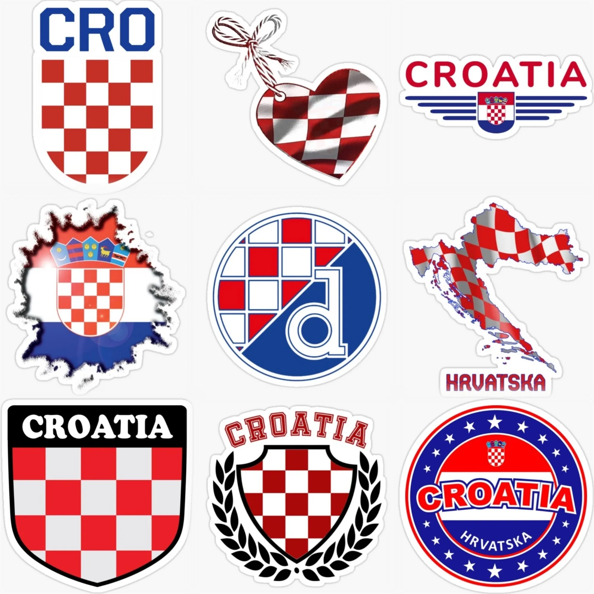 

Croatia HR Flag Map National Emblem Creative PVC Sticker for Decorate Car Bicycle Helmet Window Table Fridge Decal Accessories