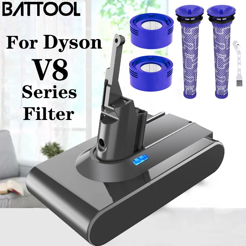 Battool 21,6 V 6000mAh Ersatz Batterie für Dyson V8 Absolute Handheld Staubsauger Dyson V8 Ersatz Batterie V8 serie SV10