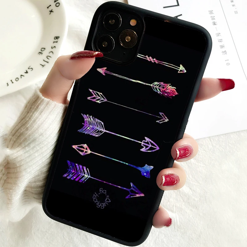 5 5S SE 2020 Phone Cover Case for iPhone 6 6S 7 8 PLUS X XS XR 11 12 13 MINI 14 PRO MAX Rubber Silicone  Nebula arrow pattern