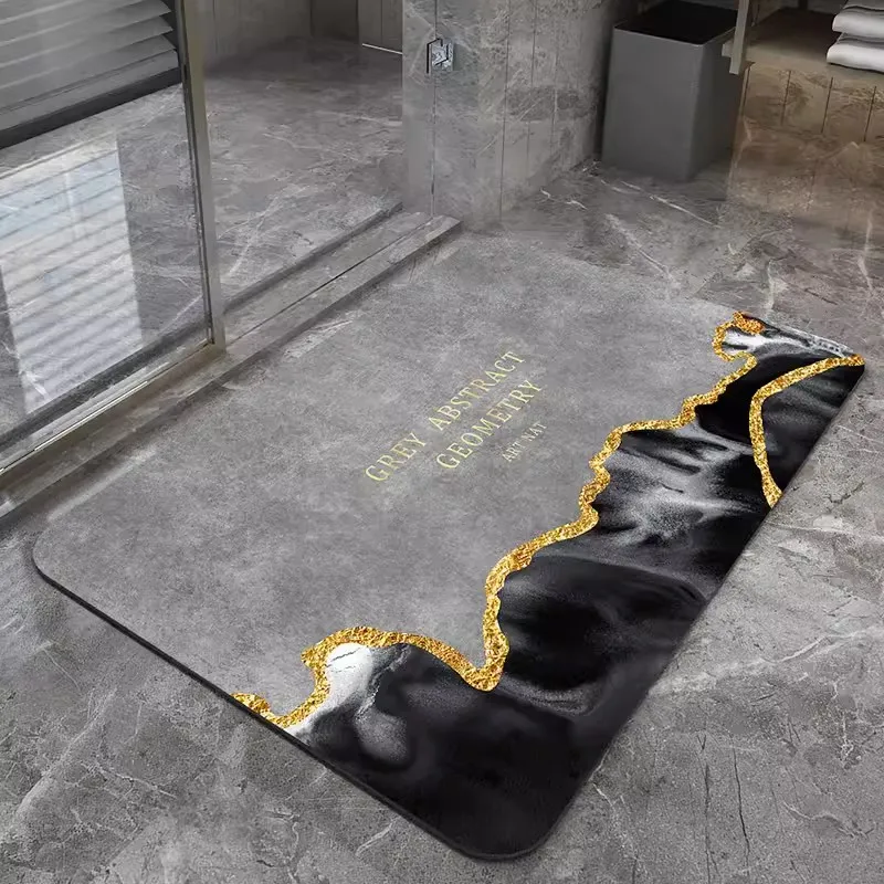 Diatomit-Matte Superabsorbierende Badezimmermatte Rutschfester Badteppich Duschraum-Eingangsmatte Toiletten-Fußmatte Badezimmerteppich – Detail 7
