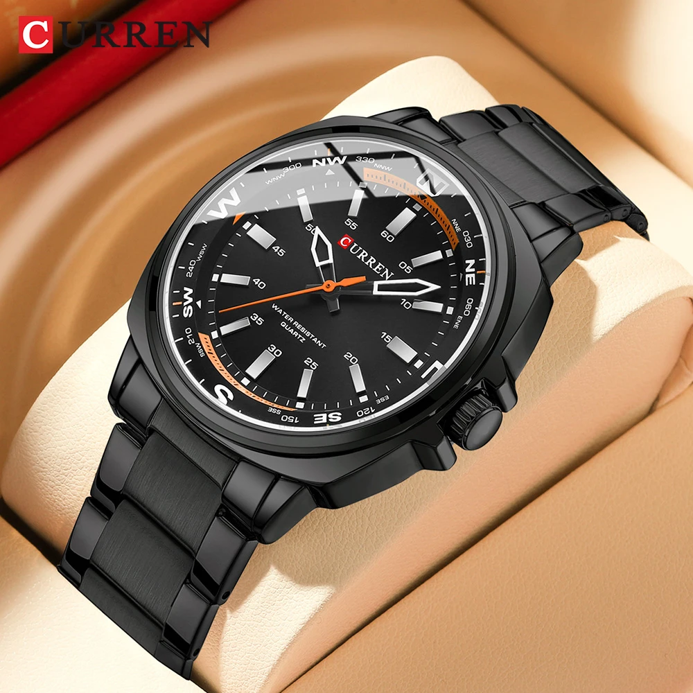 CURREN Fashion Unique Design Watch for Man Simple Business Stainless Steel Band Top Brand Men\'s Wristwatches