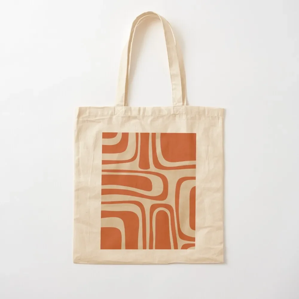 

Palm Springs Retro Midcentury Modern Abstract Pattern in Mid Mod Burnt Orange and Beige Tote Bag Cloth bags Tote Bag