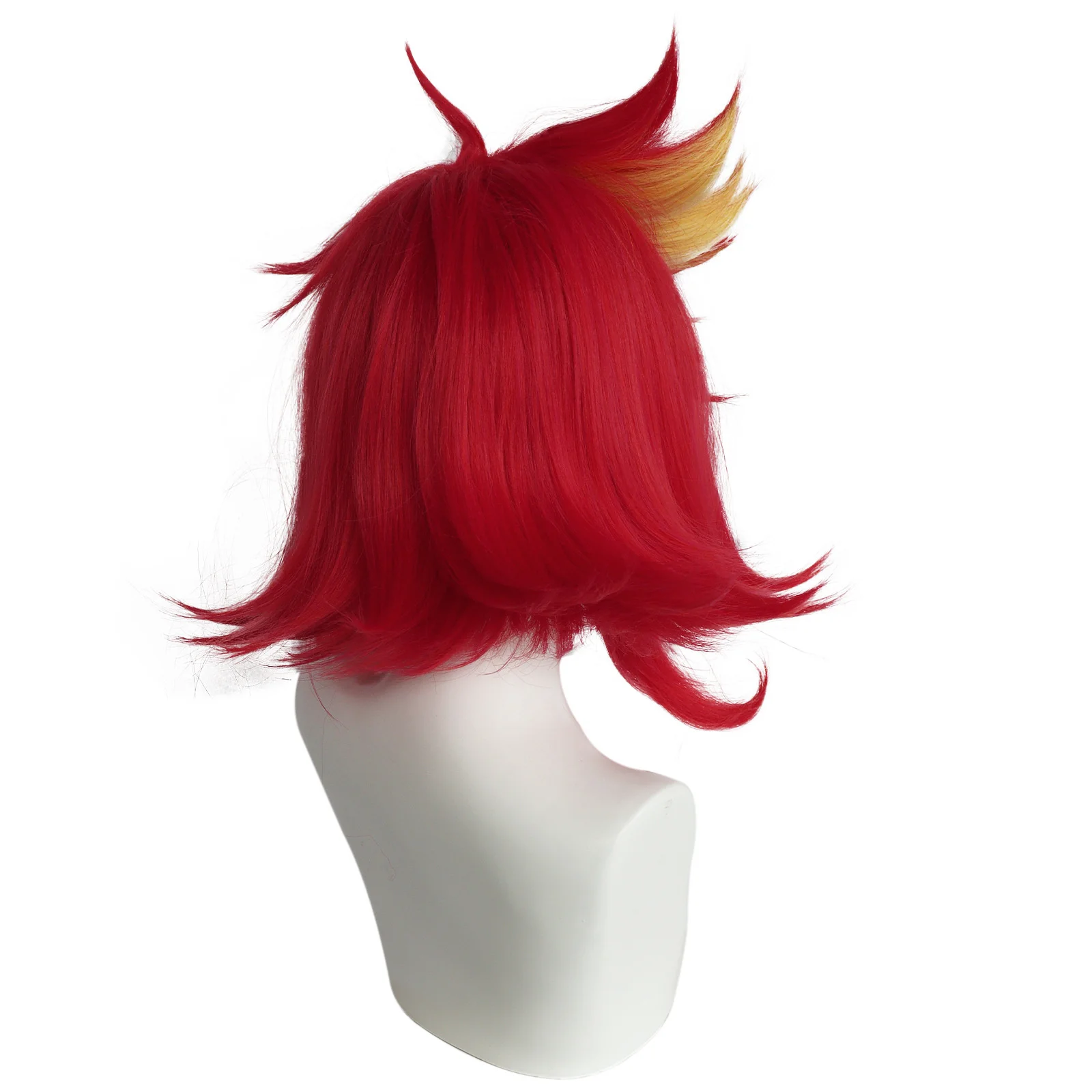 Niffty-pelucas de Cosplay de Anime para mujer, pelo sintético corto y rizado, rojo, calor, fiesta de disfraces de Halloween, accesorios de juego de rol