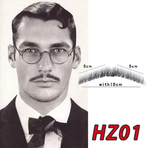 Perücken handgefertigter Bart mit Perücken mit dem echten Haar falscher Bart Schnurrbart synthetische synthetische Fantasie für Make -up gefälschte Haare Cospaly Party Tools 10 Hauptverkauf realistischer Bart - №6