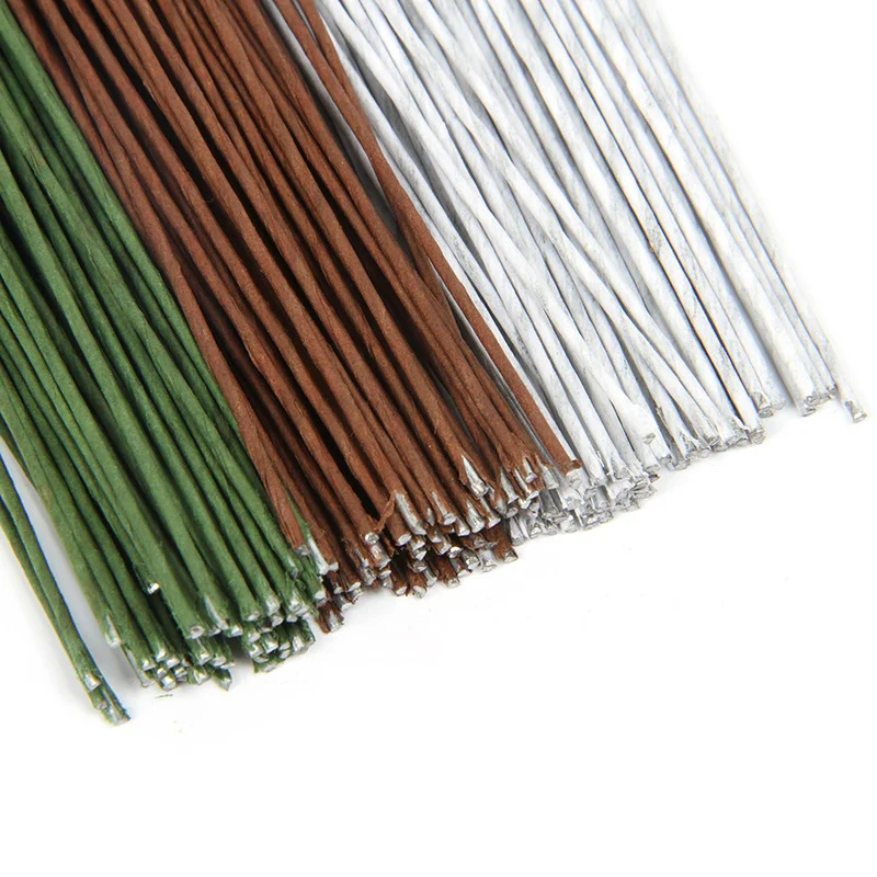 40pcs Floral Flower Wire Stems 20 Gauge Flower Paper Wrapped Wire for Flower Arrangements DIY