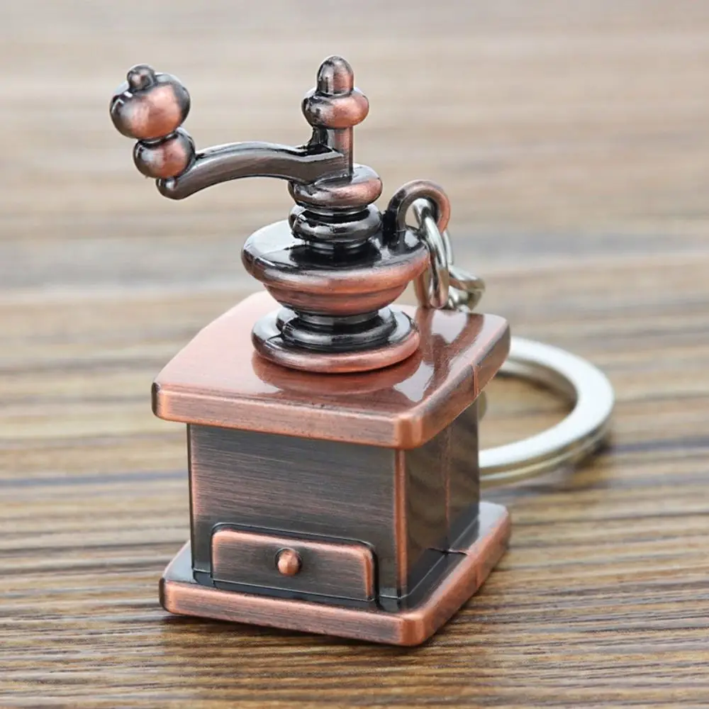 

Metal 3D Creative Coffee Keychain Mini Cute Moka Pitcher Keyring Creative Pitcher Coffee Handle Keyring Barista Gift